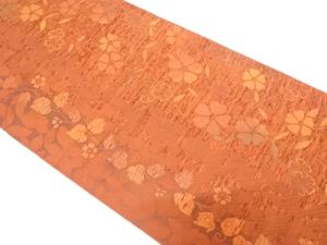 枝垂れ桜に蔦の葉模様織り出し　名古屋帯